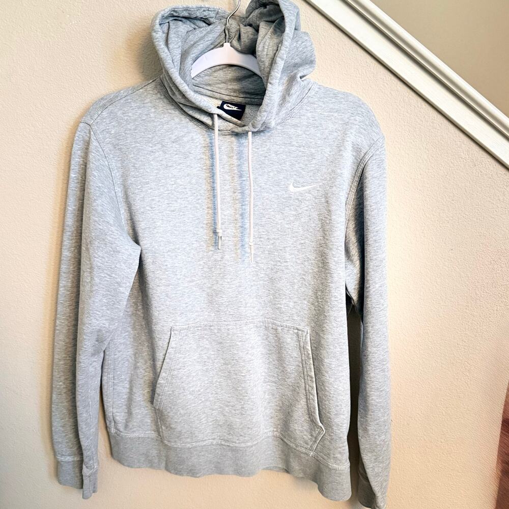 Nike Sz M Men Classic Essential Fleece Hoodie Gray